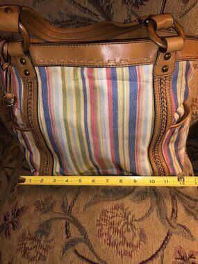 Wmn's Fossil stripped denim purse